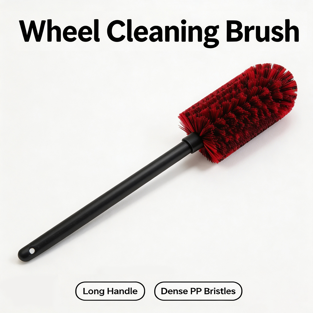 Wheel Cleaner Alloy - แปรงทำความสะอาดล้อแม็กซ์รถยนต์ ด้ามยาว ขนแปรง PP สำหรับทำความสะอาดช่องว่างขอบล้อ กำจัดฝุ่นเบรก